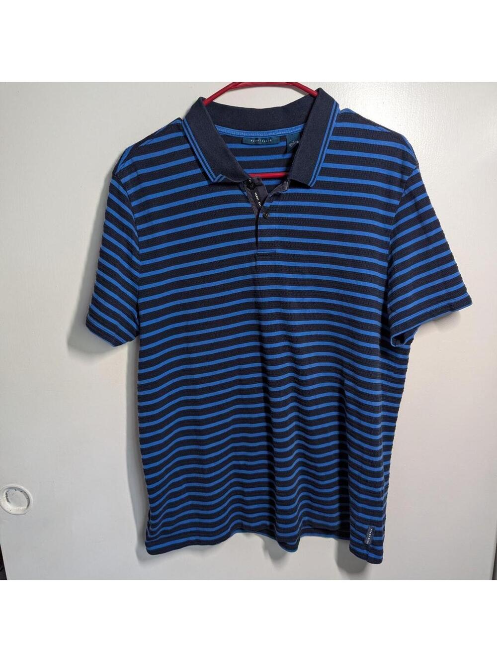 Perry Ellis Striped Performance Golf Polo